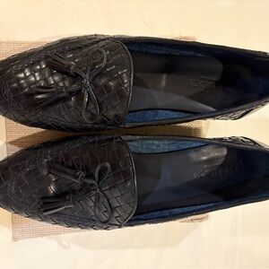 Sesto Meucci pre-owned Black Woven Loafers